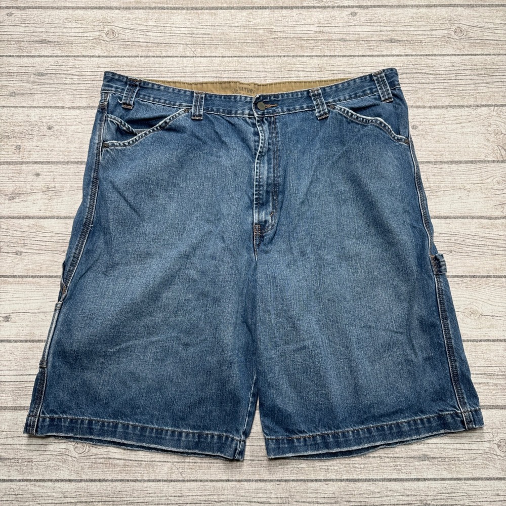 Levi's Carpenter Shorts Men's 40 Blue Denim Medium Wash Relaxed Utility Workwear